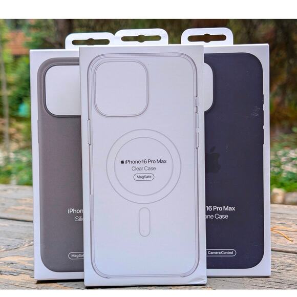 Lot of 3 NEW Sealed Apple Cases for iPhone 16 Pro Max | Clear & 2 Silicone - Picture 1 of 5